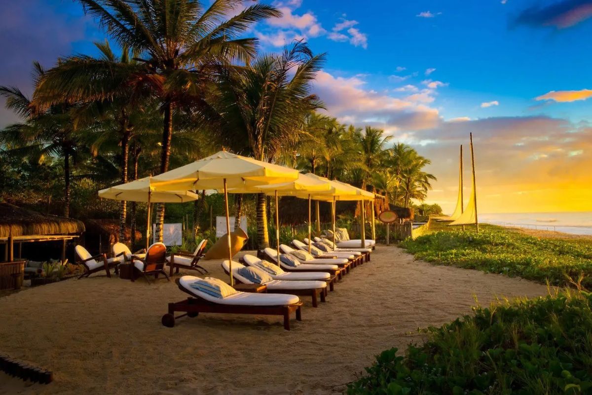 Hotel pé na areia em Trancoso, Sul da Bahia