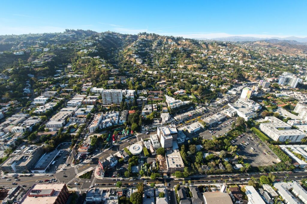 Imagem panorâmica de West Hollywood, em Los Angeles
